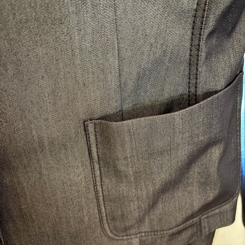 Elie Tahari Denim Blue Wool-Blend Pant Suit | Sz 14 Blazer / 12 Pants - Picture 5 of 14
